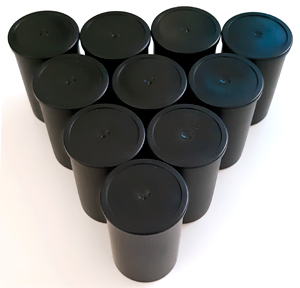 Empty 35mm Used Film Tubs - Black - Pack Of 10