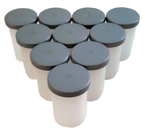 Empty 35mm Used Film Tubs - Translucent | Grey Lid - Pack Of 10
