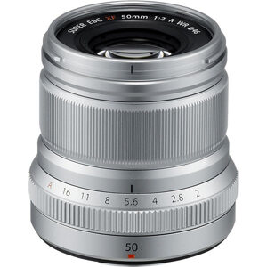 Fuji 50mm F2 R WR Fujinon XF Lens Silver