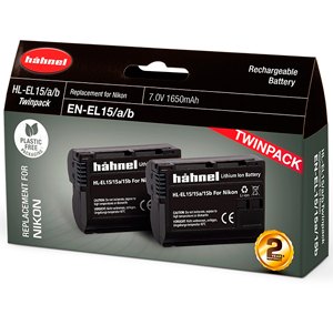 Hahnel HL-EL15 (EN-EL15|A|B) Rechargeable Battery Twin Pack