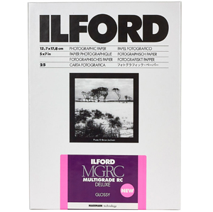 Ilford Multigrade V RC Deluxe Glossy 5x7 Inch Paper - 25 Sheets