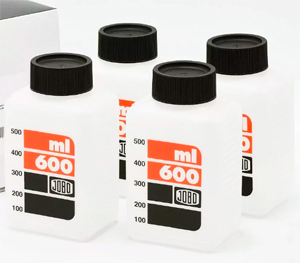 JOBO Chemistry Storage Bottle 600ml White (Pack Of 4)