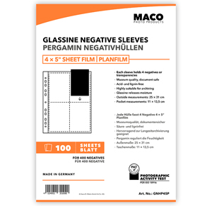 Maco Glassine Negative Sleeves 4x5 Inch (100 Sheets)