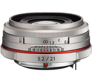Pentax 21mm F3.2 HD DA AL Limited Lens Silver