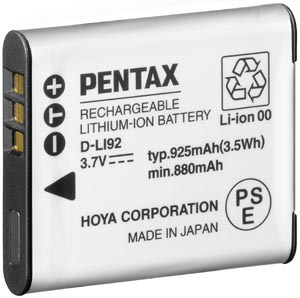 Pentax D-Li92 Lithium Ion Rechargeable Battery