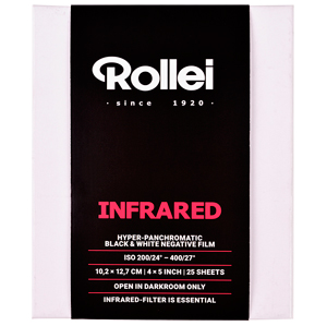 Rollei Infrared 4x5 Inch Sheet Film (25 Sheets)