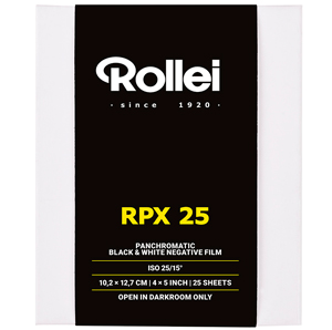 Rollei RPX 25 ISO 4x5 Inch Sheet Film (25 Sheets)