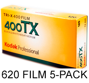 FPP Kodak Professional 400TX Tri-X 400 BW 620 Film (5 Pack)