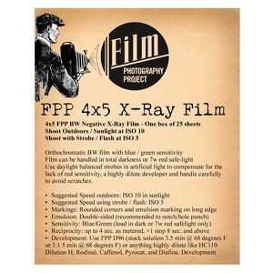 FPP X-Ray 4x5 Inch Black + White Sheet Film (25 Sheets)