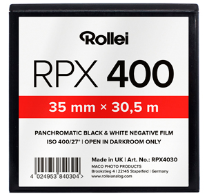 Rollei RPX 400 Black + White 35mm Film - 30.5 Metre Bulk Roll
