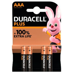 Duracell Plus MN2400 AAA Batteries - Pack Of 4