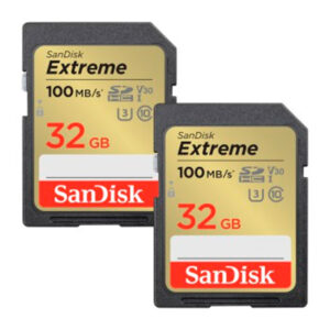 Sandisk 32GB Extreme V30 SDHC Memory Card (100MB|s) Twin Pack