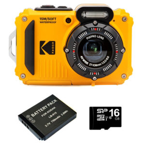 Kodak PixPro WPZ2 Yellow Bundle With Spare Battery & 16Gb MicroSD Card
