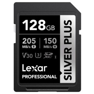 Lexar Pro 128GB SDXC Silver Plus Memory Card (205MB|s)