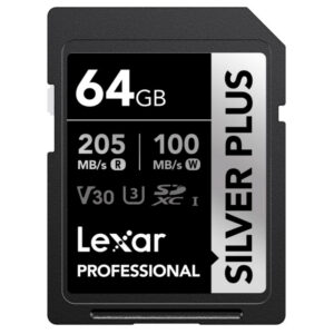 Lexar Pro 64GB SDXC Silver Plus Memory Card (205MB|s)