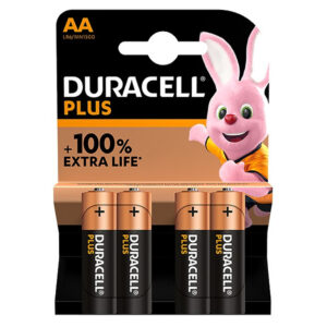 Duracell MN1500 AA Plus Alkaline Batteries - Pack Of 4