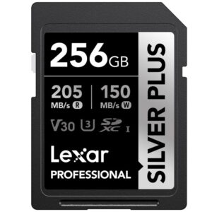 Lexar Pro 256GB SDXC Silver Plus Memory Card (205MB|s)