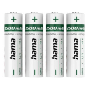 Hama NiMh AA Mignon Rechargeable Batteries 2500mAh (Pack Of 4)