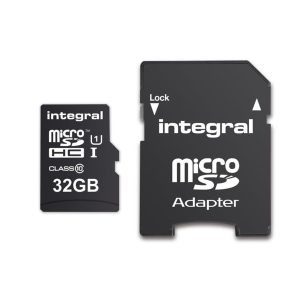 Integral 32GB MicroSDHC Class 10 UHS-I 90MB|sec + SD Adapter