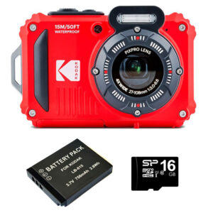Select Kodak PixPro WPZ2 Red With Spare Battery & 16Gb MicroSD Card