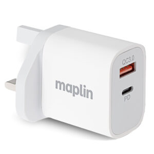Maplin 2 Port USB Wall Charger PD QC 3.0 35W Charging